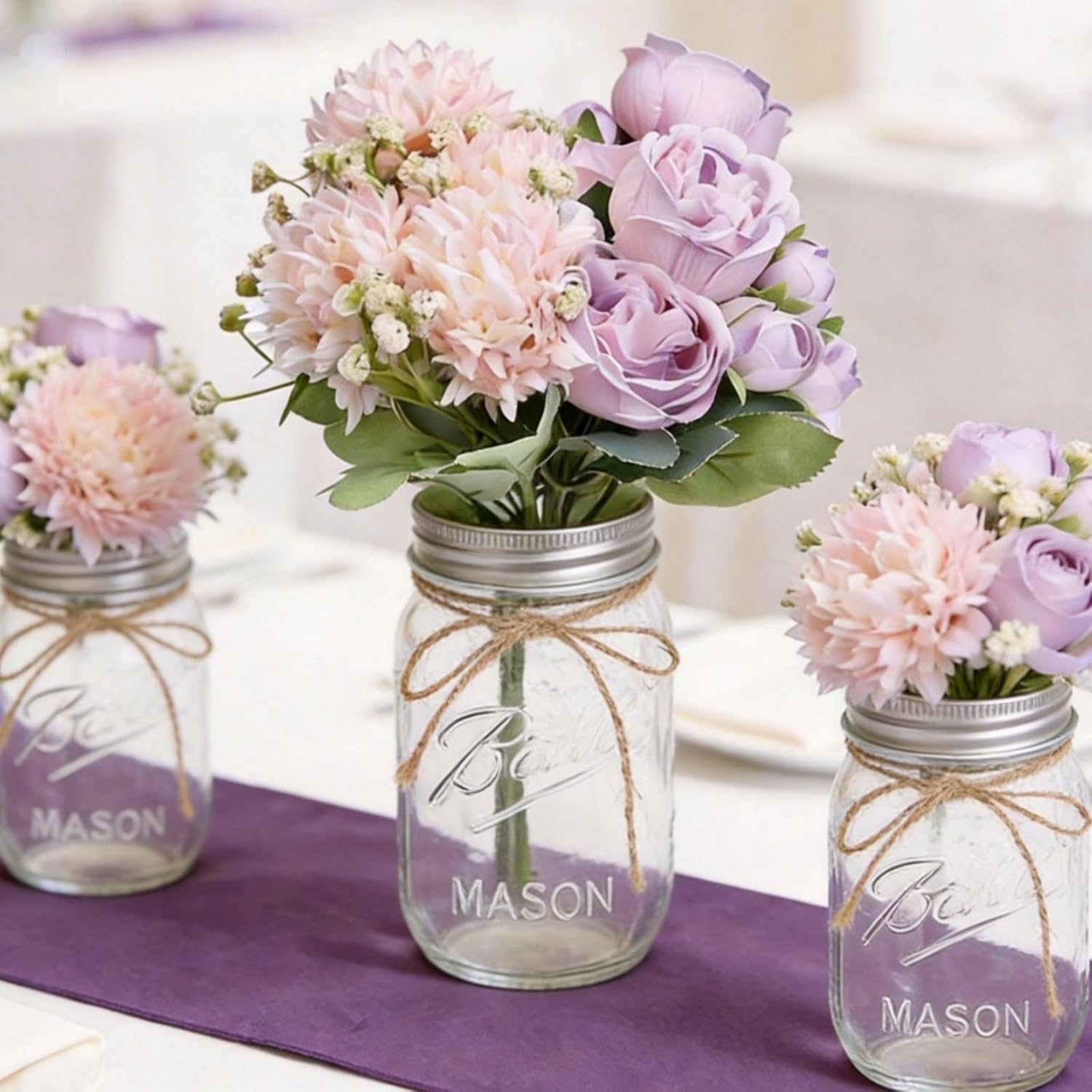 16 Bundles Artificial Flowers Peonies, Lavender and Pink Silk Faux Peony Floral Arrangements Fake Peonies Bundles for DIY Bouquet for Vase Centerpiece Home Wedding Party Centerpiece