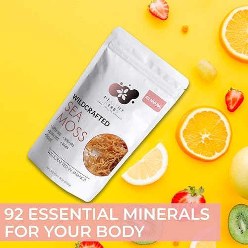 Miniatura 4 de Sea Moss  Costura seca de superalimento crudo de 8 onzas, todo natural natural natural de océano, mar sin procesar, rico en minerales, oro irlandés