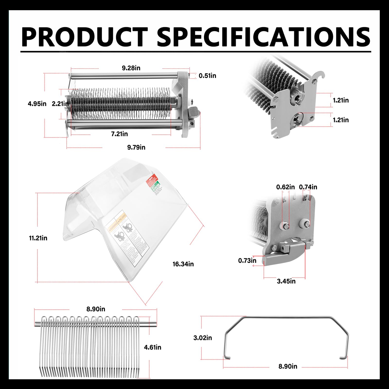 TA3130 Attendrisseur pour Biro Tenderizer Pro 9 Sir Steak PRO-9SD, PRO-9HD avec housse de sécurité