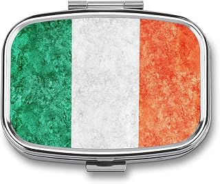 Ireland Flag Textured Pill Case, Small Pill Box, Pill Organizer for Vitamins Medication