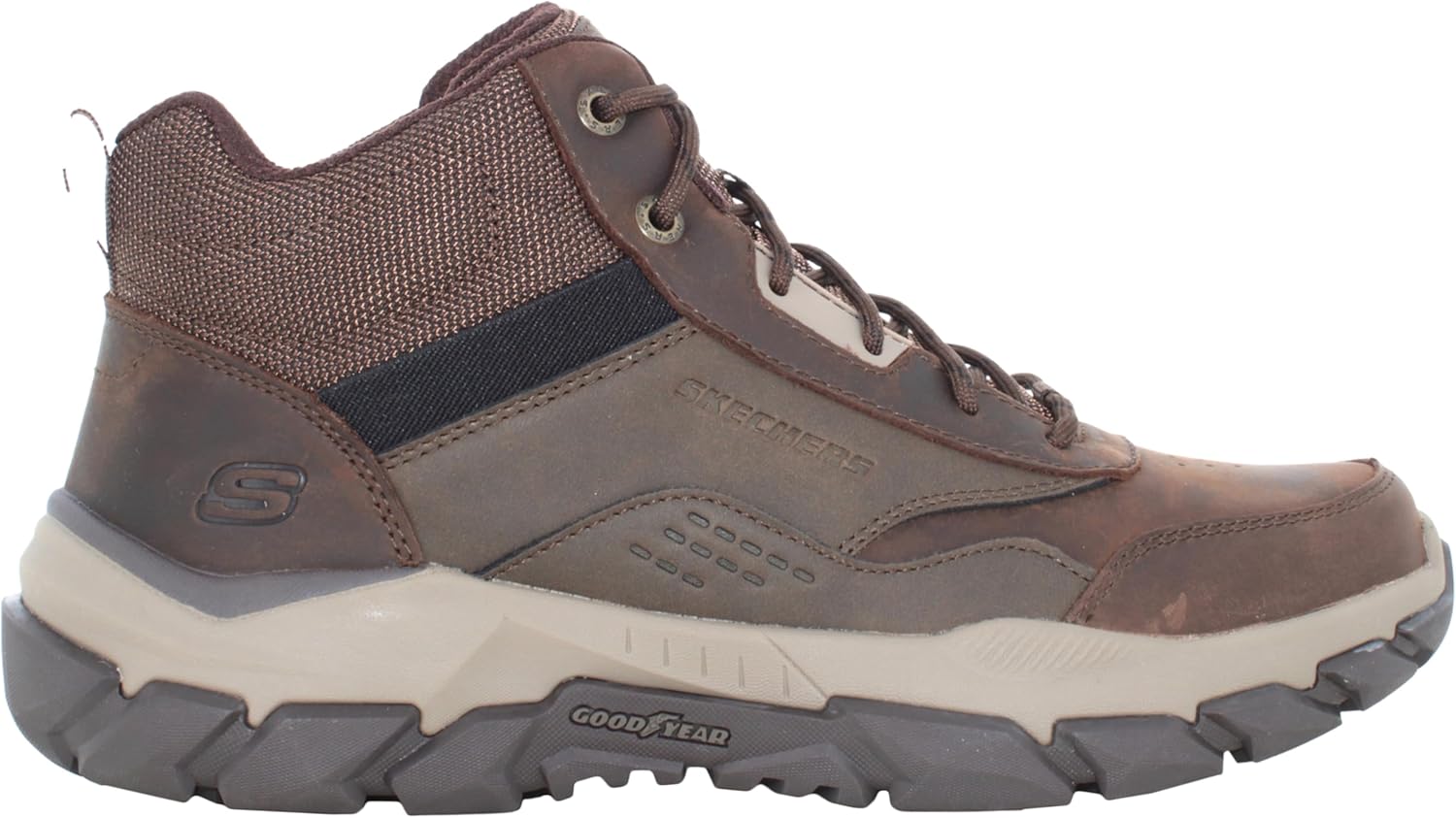 Skechers Men's USA Santoro - Hopkins Mid Top Leather Lace Up boot W/Mesh On Collar - Image 2