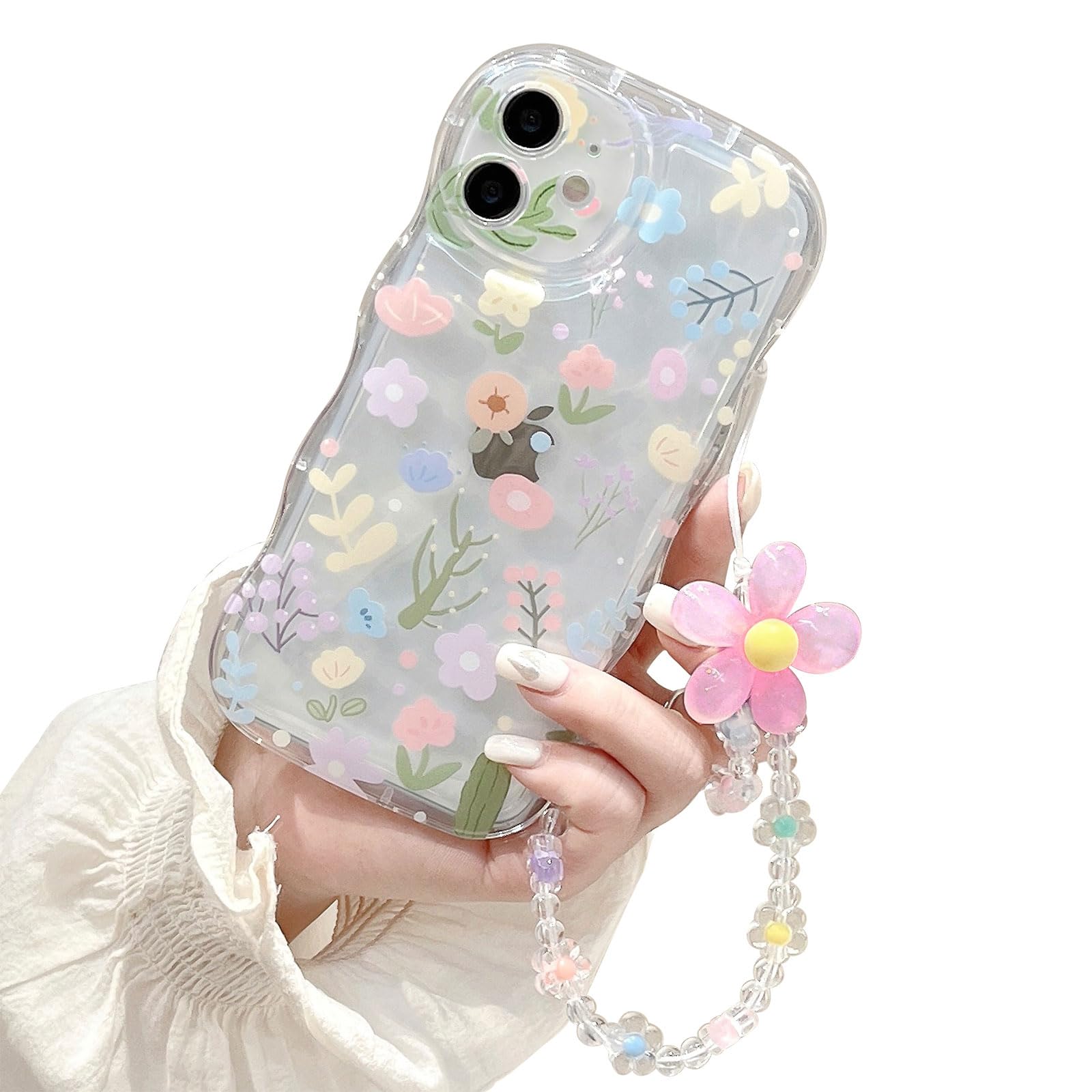 Aitipy - Funda para iPhone 11, cadena de pulsera de flores, estampado floral, TPU suave y resistente a golpes, multicolor - iPhone 11