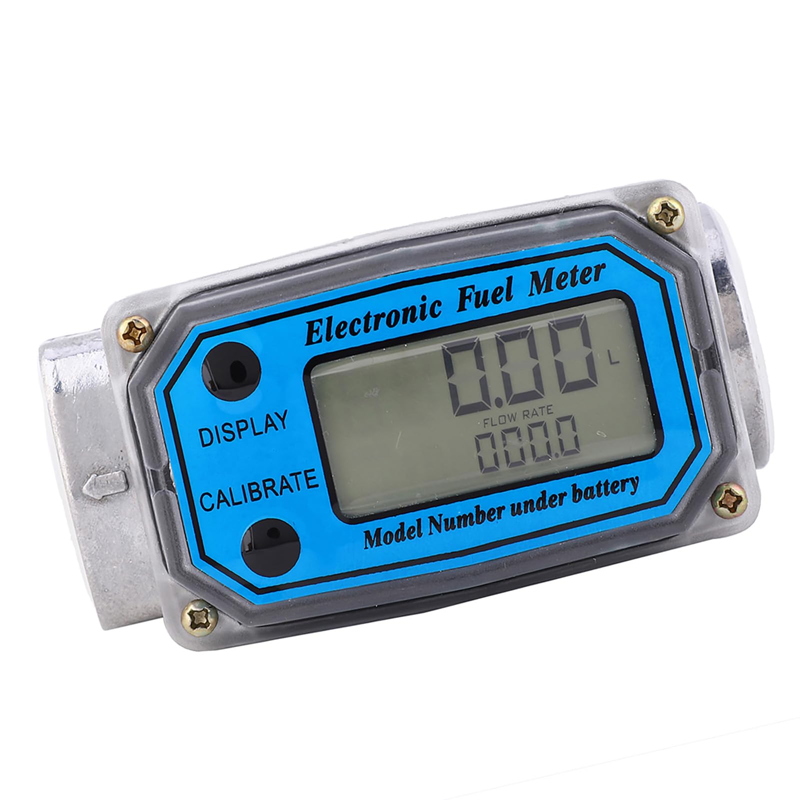 15-120L 1 "NPT Medidor de Flujo de Turbina Digital Medidor de Flujo de Combustible Diesel Medidor de Flujo de Combustible de Aceite Diesel Medidor de Gasolina(Azul)