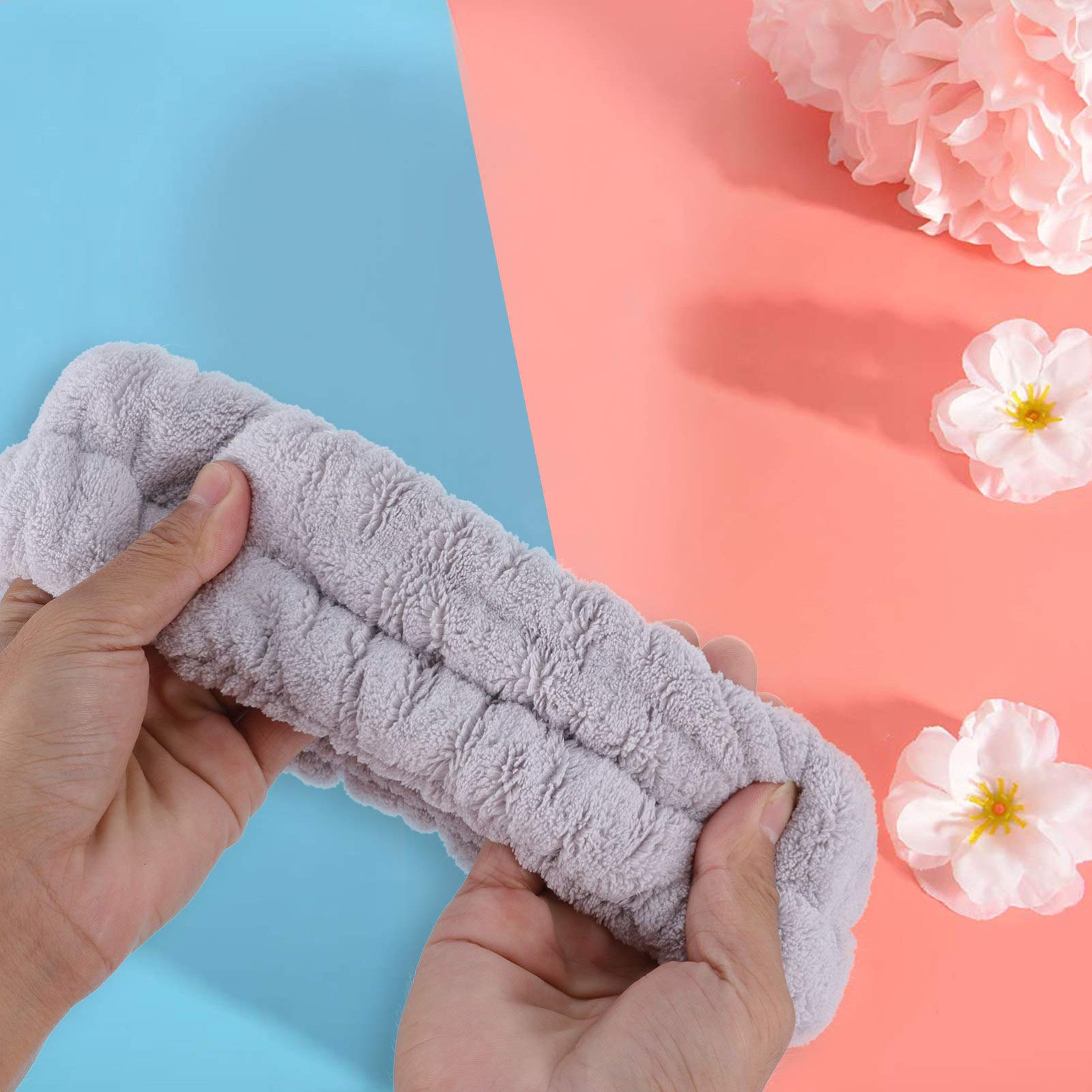 FOMIYES 9piezas Diademas De Coral Fleece Para Mujer Bandas Elásticas Para Maquillaje y Spa Accesorios Para Lavado Facial y Ducha Diseño Chic y Cómodo