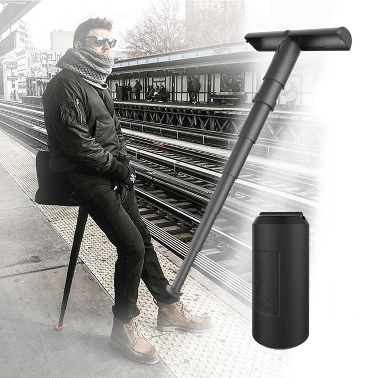 Sedia pieghevole da viaggio all'aperto Sedia portatile Bastone da passeggio per bastone da passeggio line up