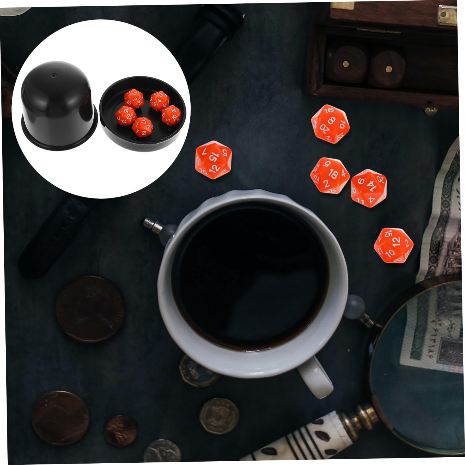 VICASKY 5sets Dadi Poliedrici Colorati Da Gioco Facce Accessori Divertenti Per Giochi Da Tavolo e Feste Con Supporto Per Dadi Per Famiglie e Amici