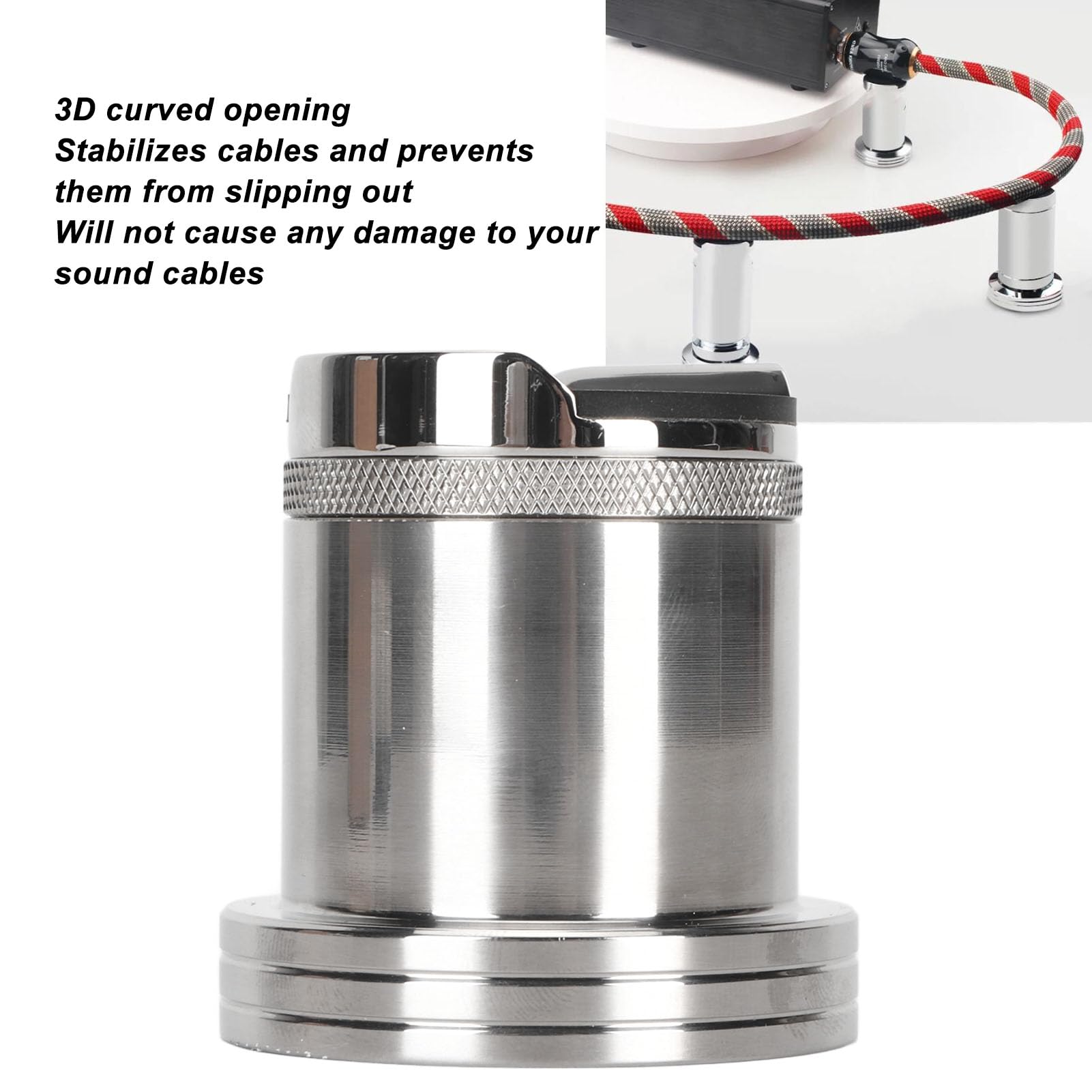 Asixxsix Stabilizator Kabla Hifi, Profesjonalny Zacisk Kabla Hifi ze Stopu Aluminium Wspornik z Drutu 50-75 Mm Regulowana Wysokoja Wspornik z Drutu Głośnika