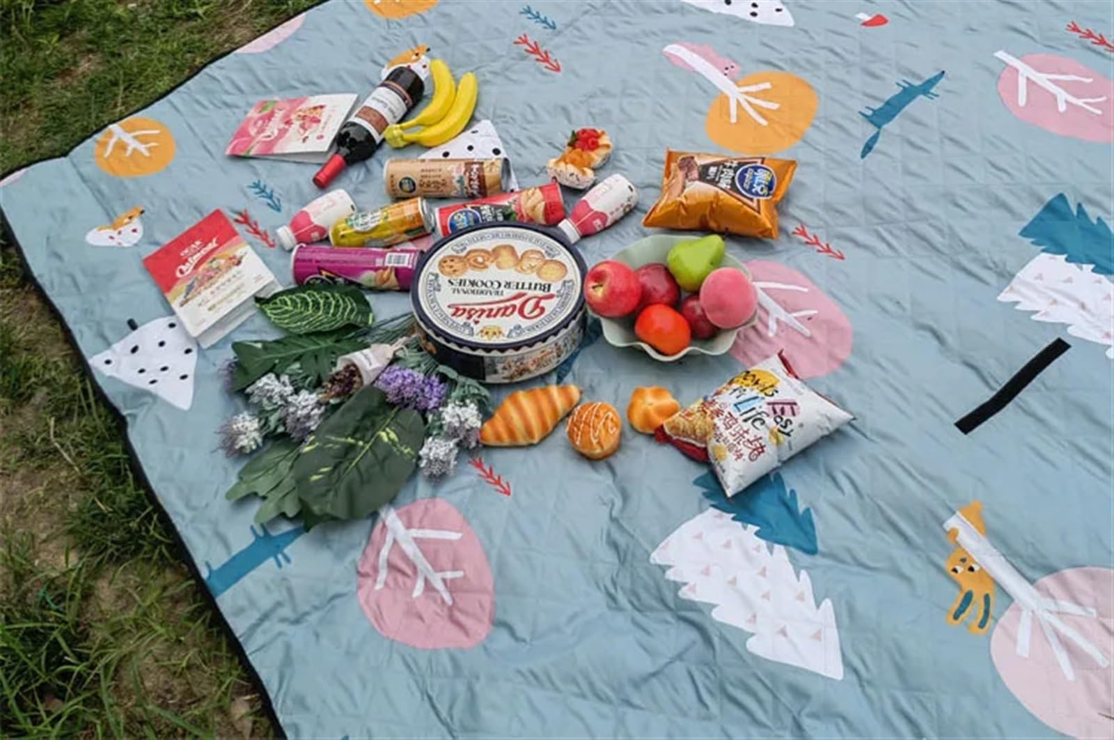 Coperta da Picnic Impermeabile Tappetino da campeggio pieghevole impermeabile, coperta picnic for la spiaggia per picnic campeggio spiaggia esterno(Yellow white gird)