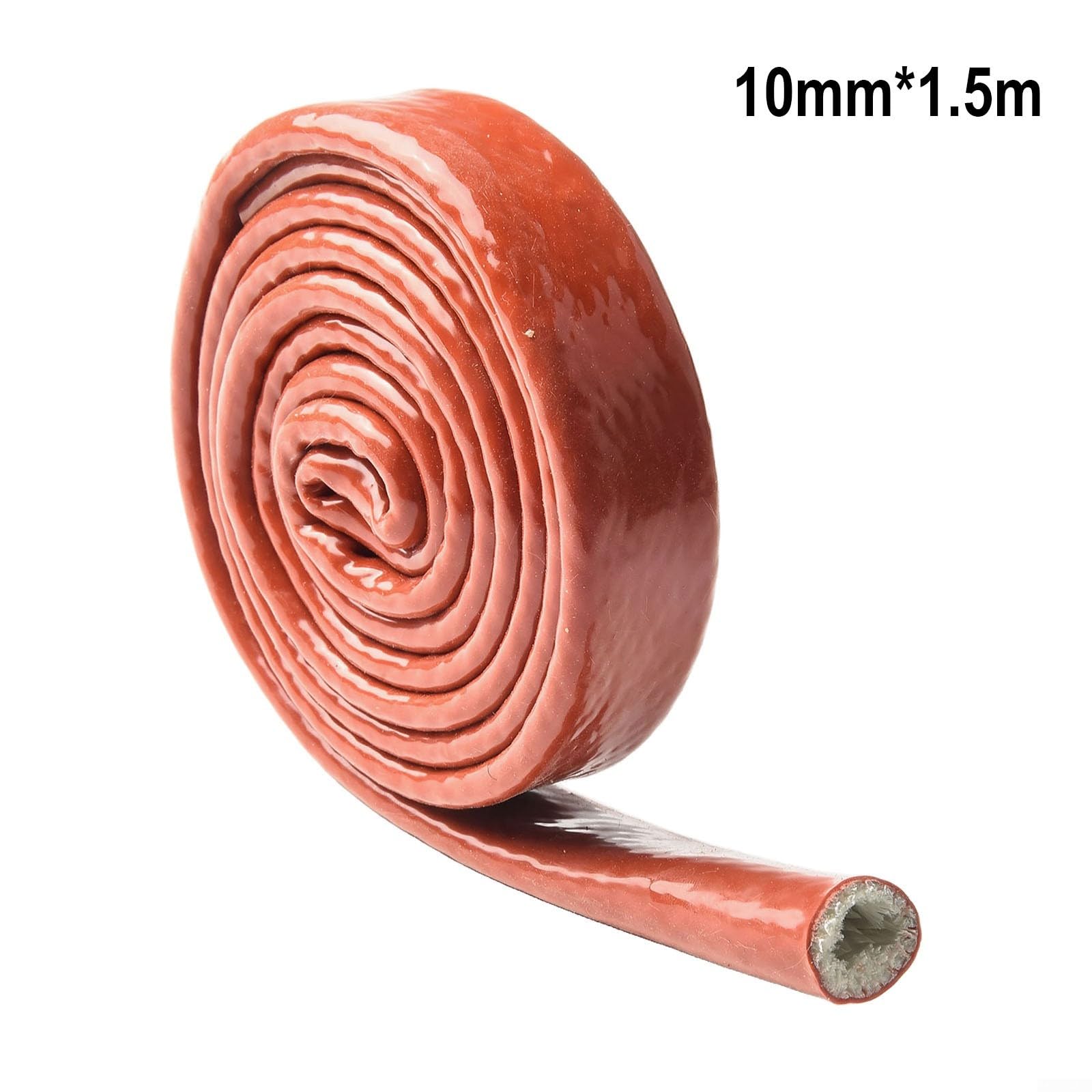 Guaina protettiva per cavi in fibra di vetro in silicone resistente al calore, protezione per condutture resistenti al fuoco ad alta temperatura, 1,5 m (10 mm)