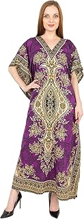 Art Of Creation Women Kaftan Dress Tunic Long Maxi Plus Size Polyester Print Caftan Gown Party Casual Kimono Dress
