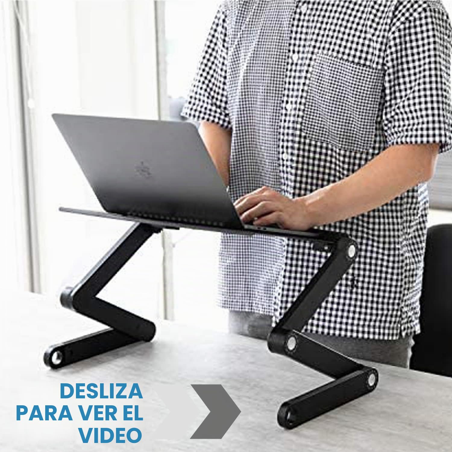 Wonder Worker Newton Mesa Ordenador Portátil Multifuncional Ajustable | Soporte de Regazo para Laptop Tablet Plegable| para Diván Sofá Cama | Aluminio Extra Ligero | Negro