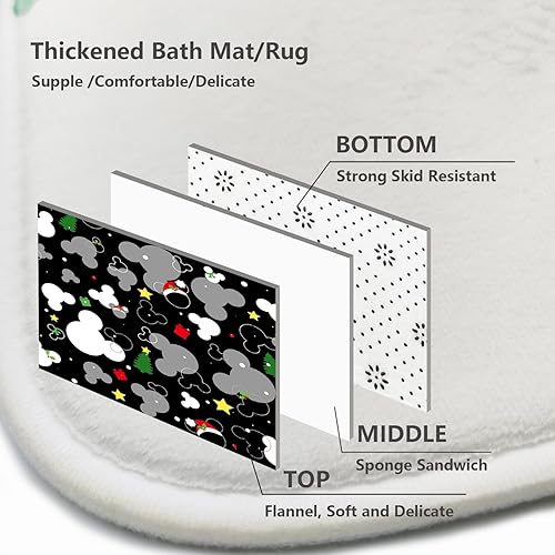 Miniatura 6 de GRIEKOWE Juego de 4 cortinas de ducha con alfombra antideslizante, tapa de inodoro y tapete de baño, cortina de ducha de bolas de Navidad plateadas