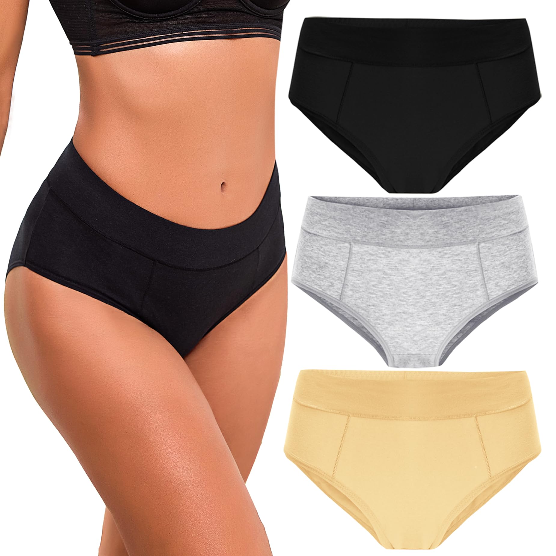 Bresdk Unterhosen Damen Slips Baumwolle Mittlere Taille Panties Unterwäsche Frauen Mehrpack
