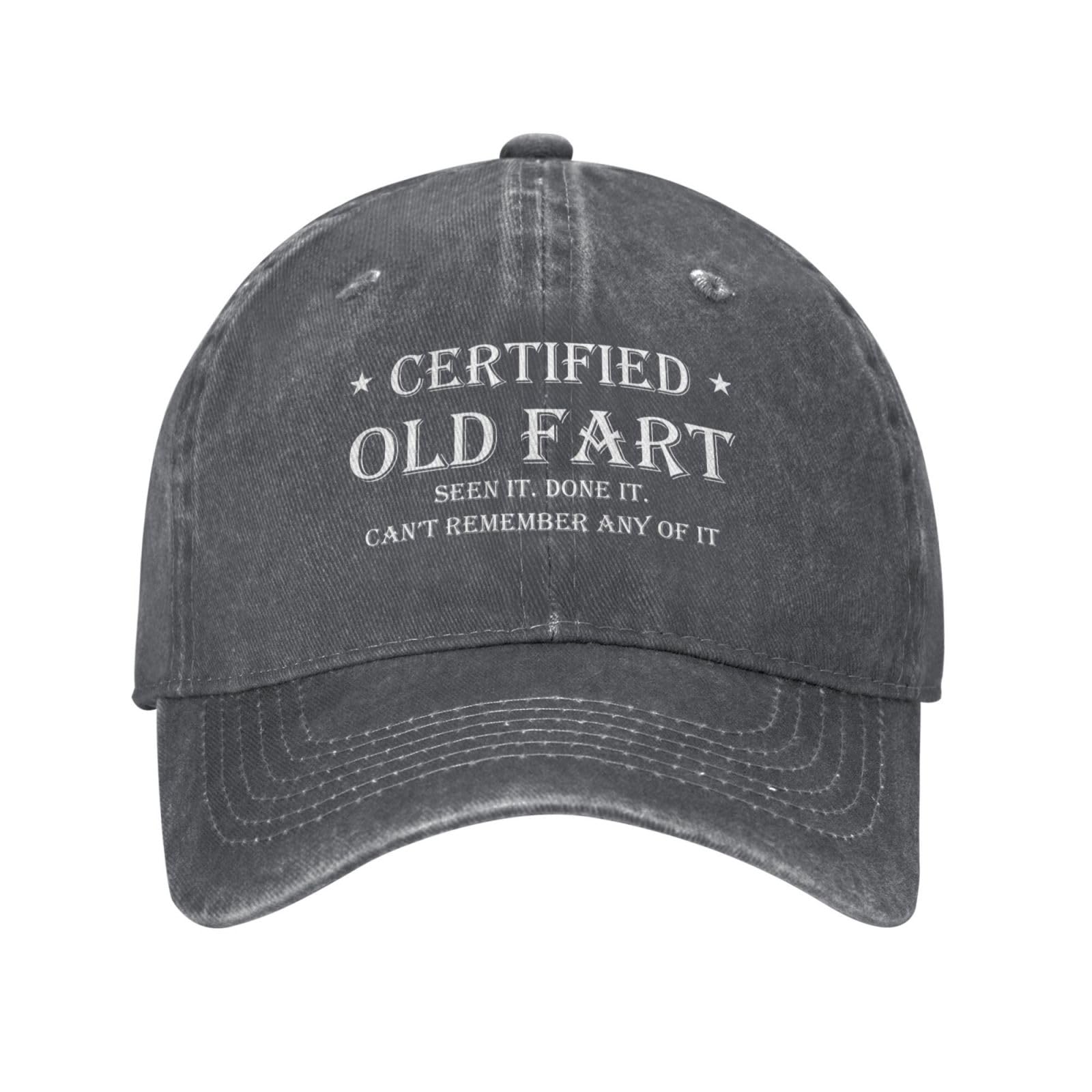 Philysonic Unisex Deep Heather Funny Hat Certified Old Fart Hats For Men Baseball Graphic Cap, One Size