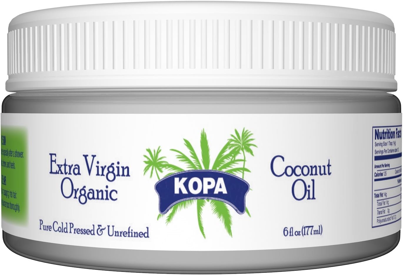 Kopa Foods Virgin Coconut Oil -- Made from Organic Coconuts -- Use as Cooking Oil, and For Hair and Body (6 ounces)