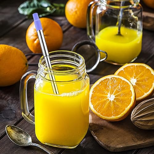 Miniatura 7 de NAIVEL Metal Reusable Straws 12 Pack Collapsible Portable Stainless Steel Straws, with Plastic Housing Silicone Tips and Cleaning Brush, Retractable