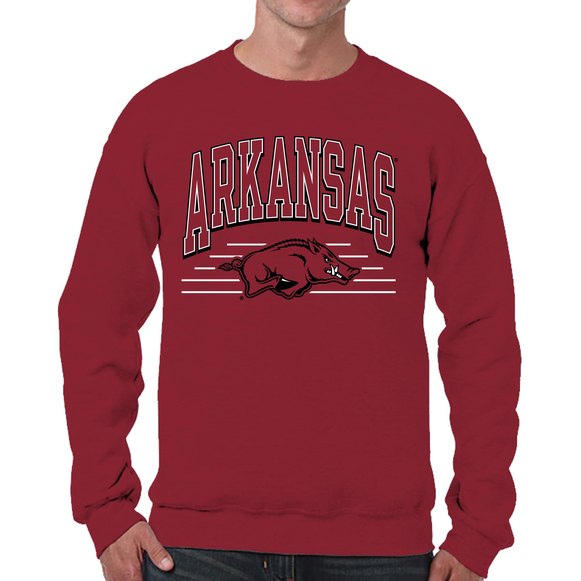 Campus Colors NCAA Adult Unisex Overtime Classics Crewneck Fleece Sweatshirt, Cozy Cotton Poly Blend, Timeless Design, Cardinal, Medium โ image 1