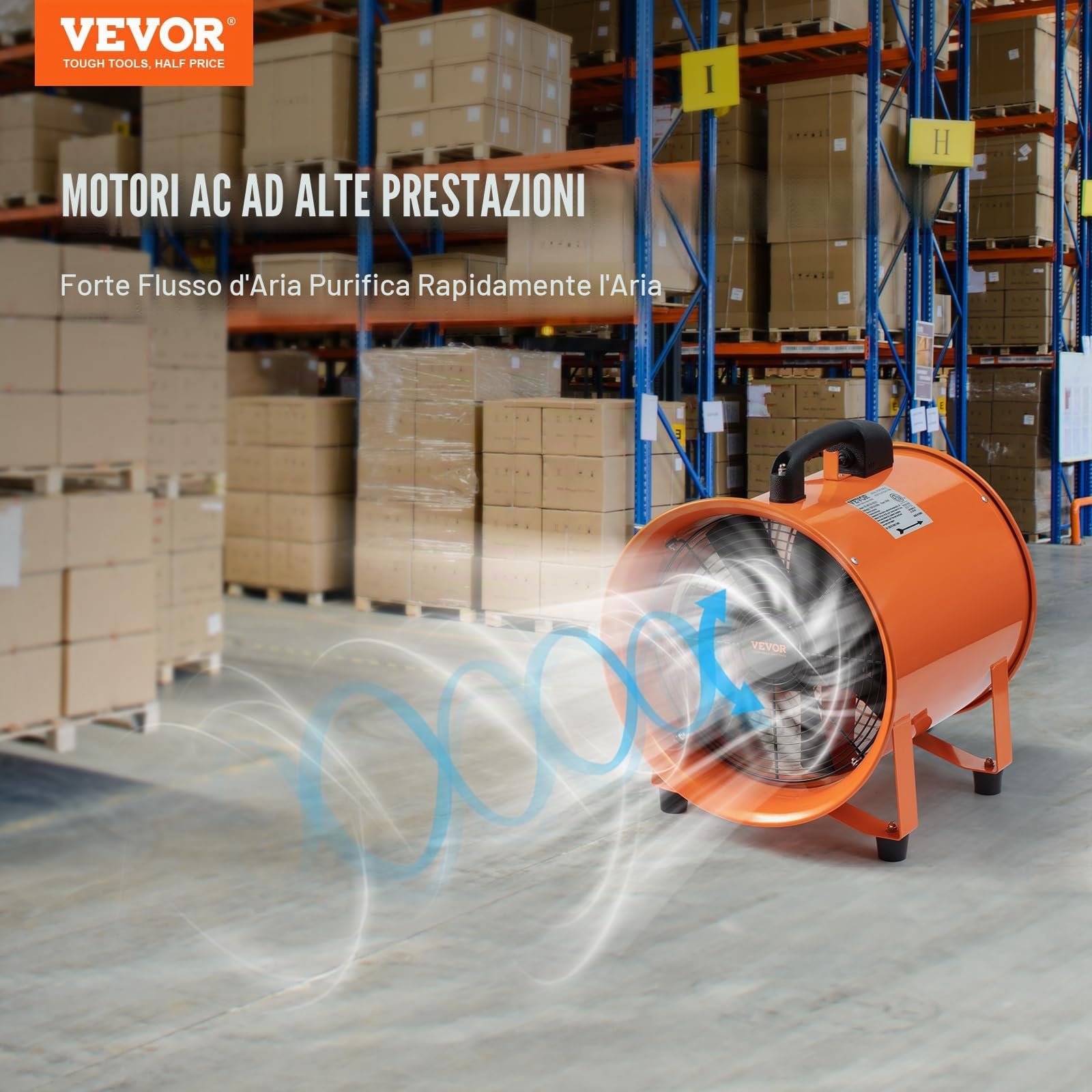 VEVOR Ventilatore di Scarico Motore 367W Estrattore d'Aria Condotto Industriale 304,8mm Tubo di Scarico 5m Volume d'Aria 2574CFM Ventilatore di Scarico per Estrarre Fumo Velocità 2800 giri/min