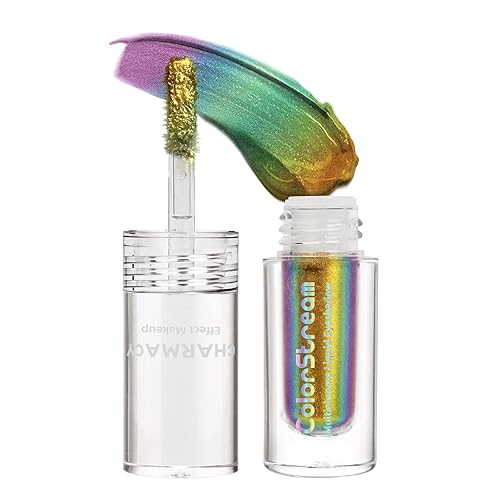 CHARMACY Duochrome - Sombra líquida de ojos, cambio multicolor intenso, sombra de ojos con purpurina de larga duración, pigmentos metálicos,
