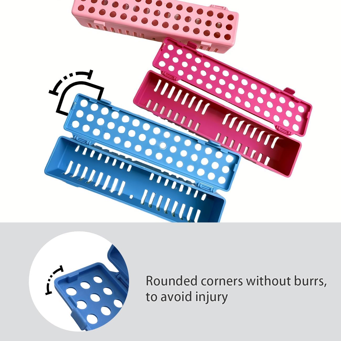 Dental Autoclave Sterilization Cassettes Plastic Dental Instrument Sterilizer Box Container Plastic Sterilizing Tray for Dental Spatulas, Forceps and Pliers (4pcs - Black)