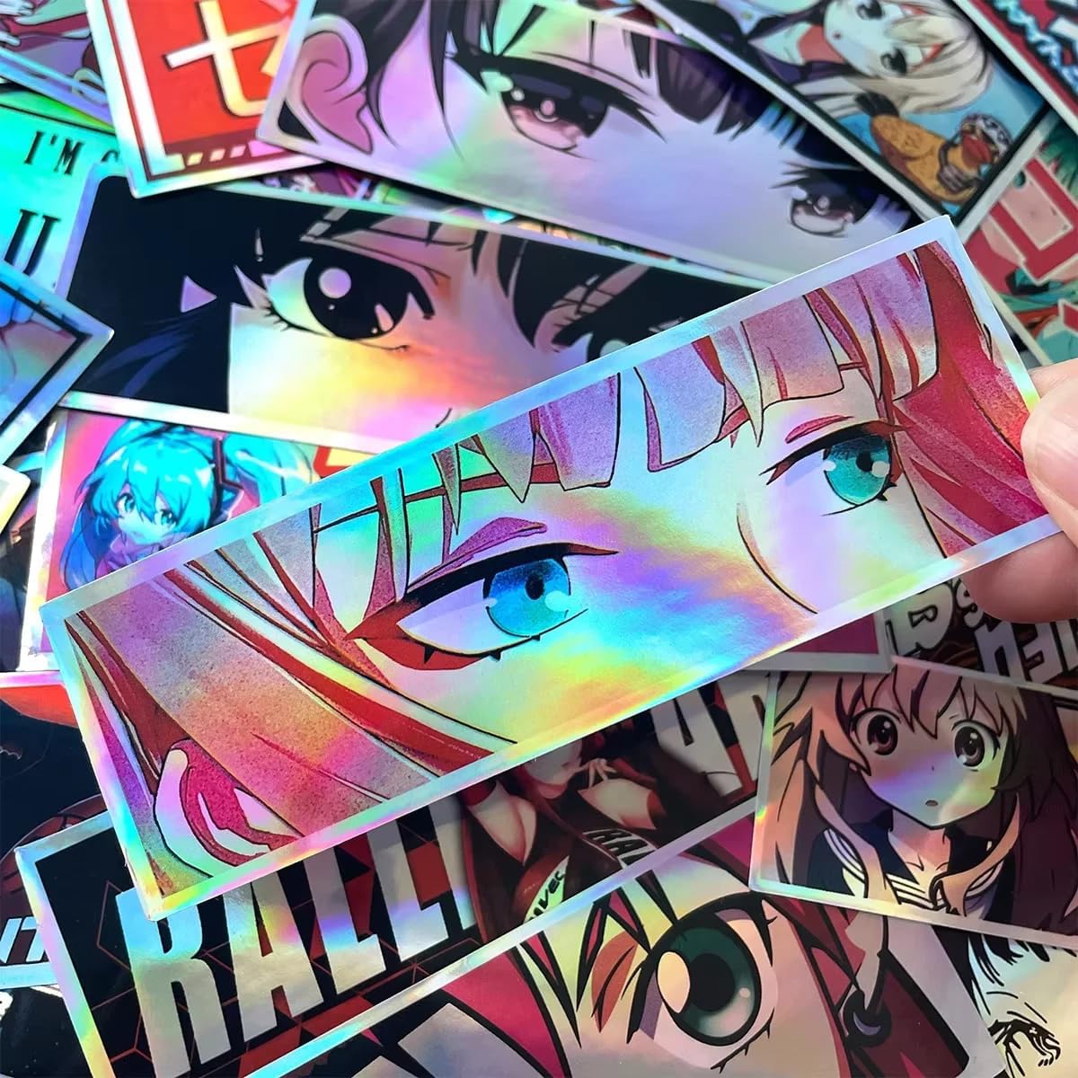 32PCS Anime Holographic Sticker Pack, Multicolor