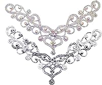 Vista 85 de PEARLY JUN Apliques de diamantes de imitación de plata con apliques de diamantes para vestidos, costura a mano, proyectos de manualidades, ropa
