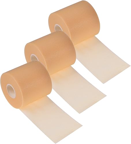 3 rollos de cinta deportiva preenvoltura de 2.75 pulgadas x 90 yardas de espuma deportiva para cabello, tobillo, muñecas, rodillas deportivas (beige)