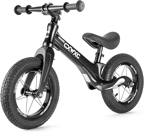 CXWXC Bicicleta de equilibrio de 12 pulgadas para niños de 24 meses a 5 años, bicicleta de equilibrio para niños con reposapiés, bicicleta de