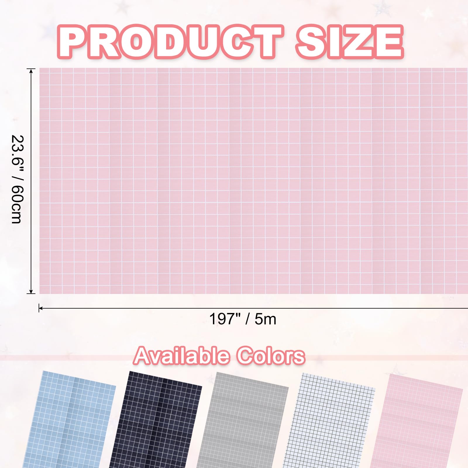 QUARKZMAN Papel Pintado Mate 23.6"x197" Vinilo Impermeable Rosa