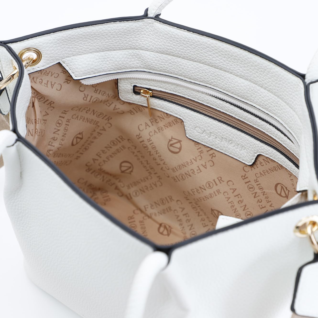 CAFèNOIR - Tote In Materiale Con Grana E Tracolla Removibile In Nastro, Da Donna, Taglia Unica