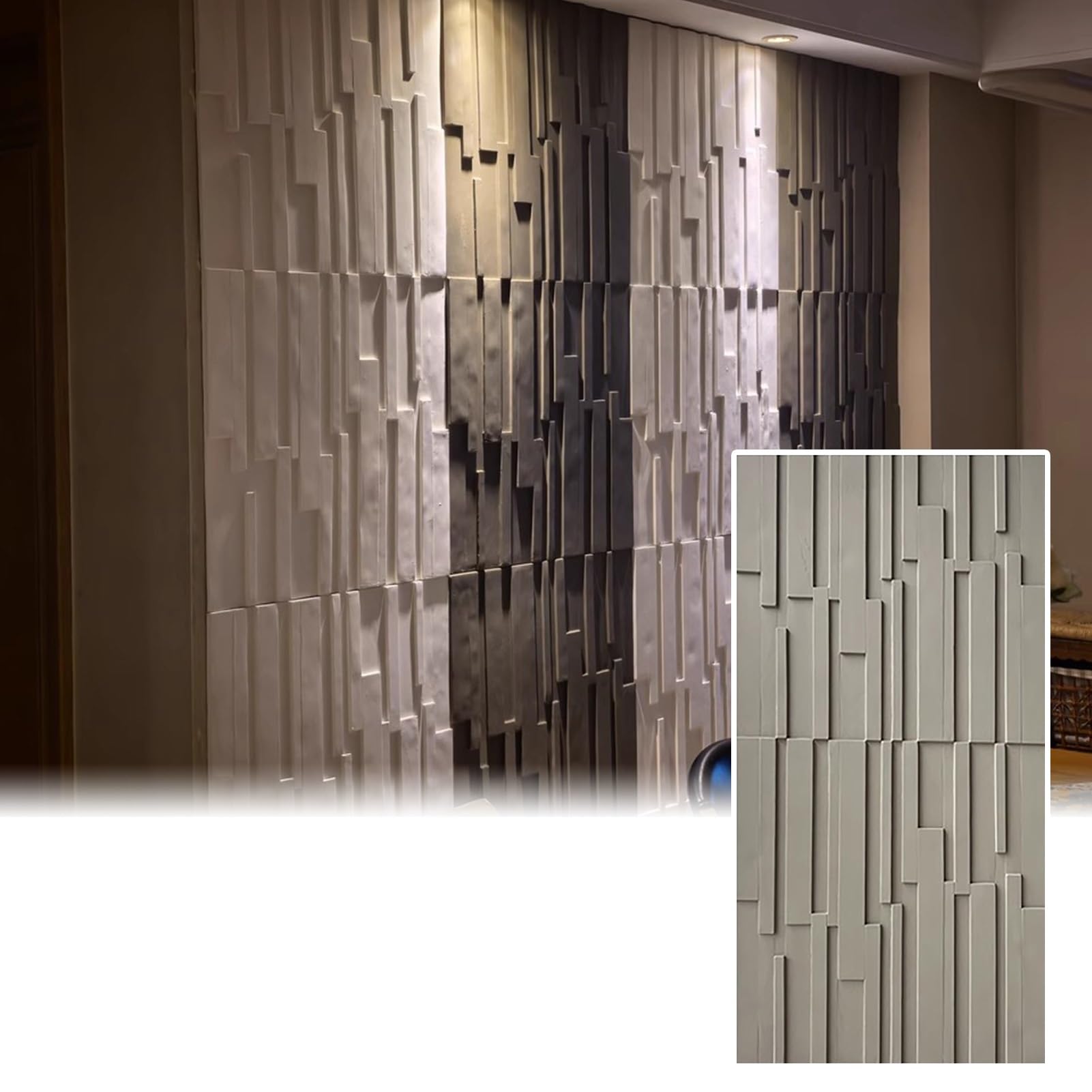 Paneles de pared 3D texturizados para decoración de interiores y paneles de salón 1