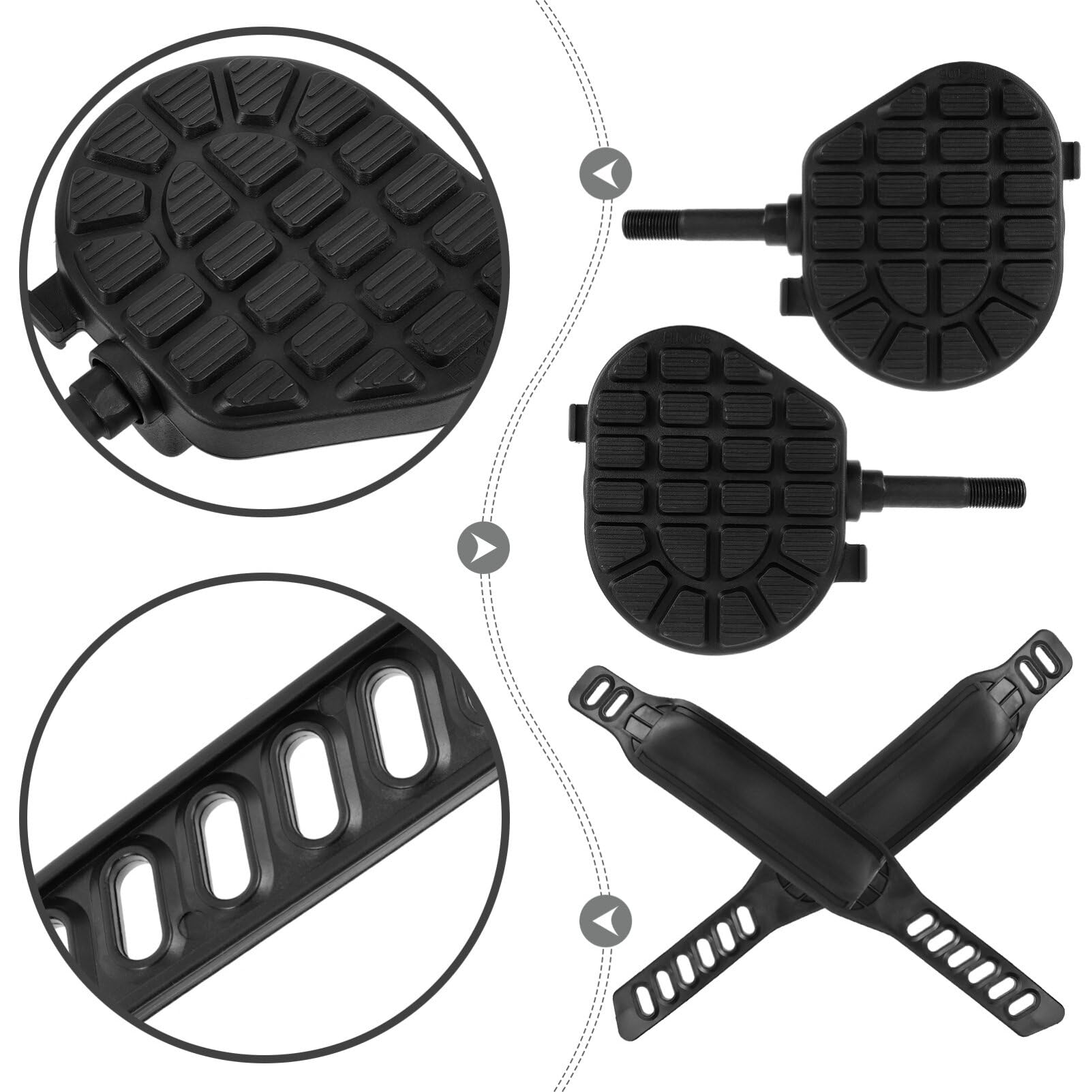 Pedales para Bicicleta de Fitness de Interior con Correas, 1 Juego