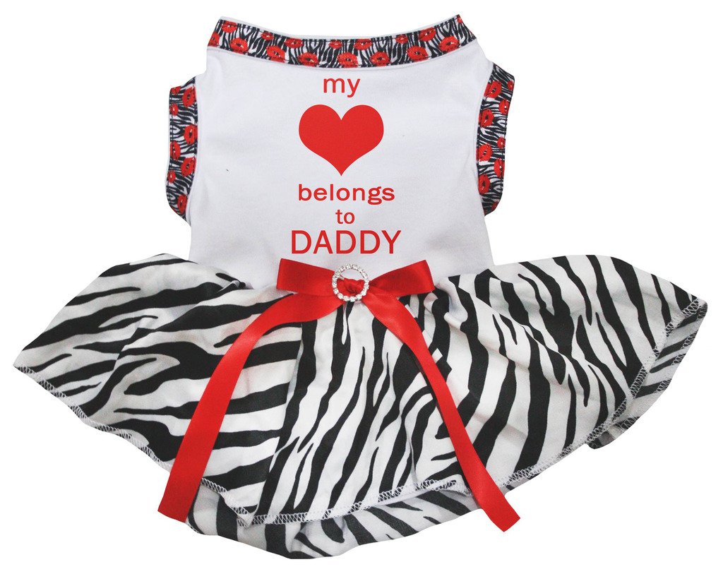 Vêtements chiot My Love Belongs To Daddy robe zèbre anti-frottement pour peau sensible