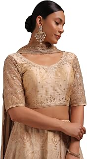 Soch Women's Tussar Embroidered Short Sleeves Regular Fit Blouse Price In India