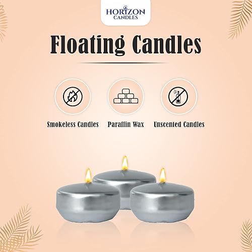 Miniatura 2 de Horizon - Velas flotantes de 24 a 4.5 horas de tiempo de combustión, sin perfume, sin goteo, sin humo, velas flotantes sin humo para bodas, cenas,