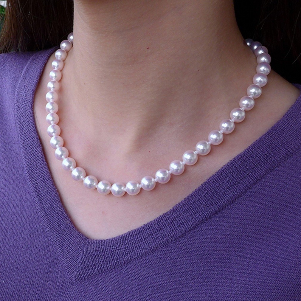 Amazon.com: akoya pearl Necklace strand 8-8.5mm 14K gold clasp