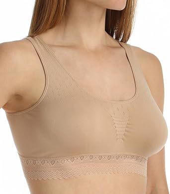 Bali Comfort Revolution Microfiber Crop Top,Light Beige,Medium