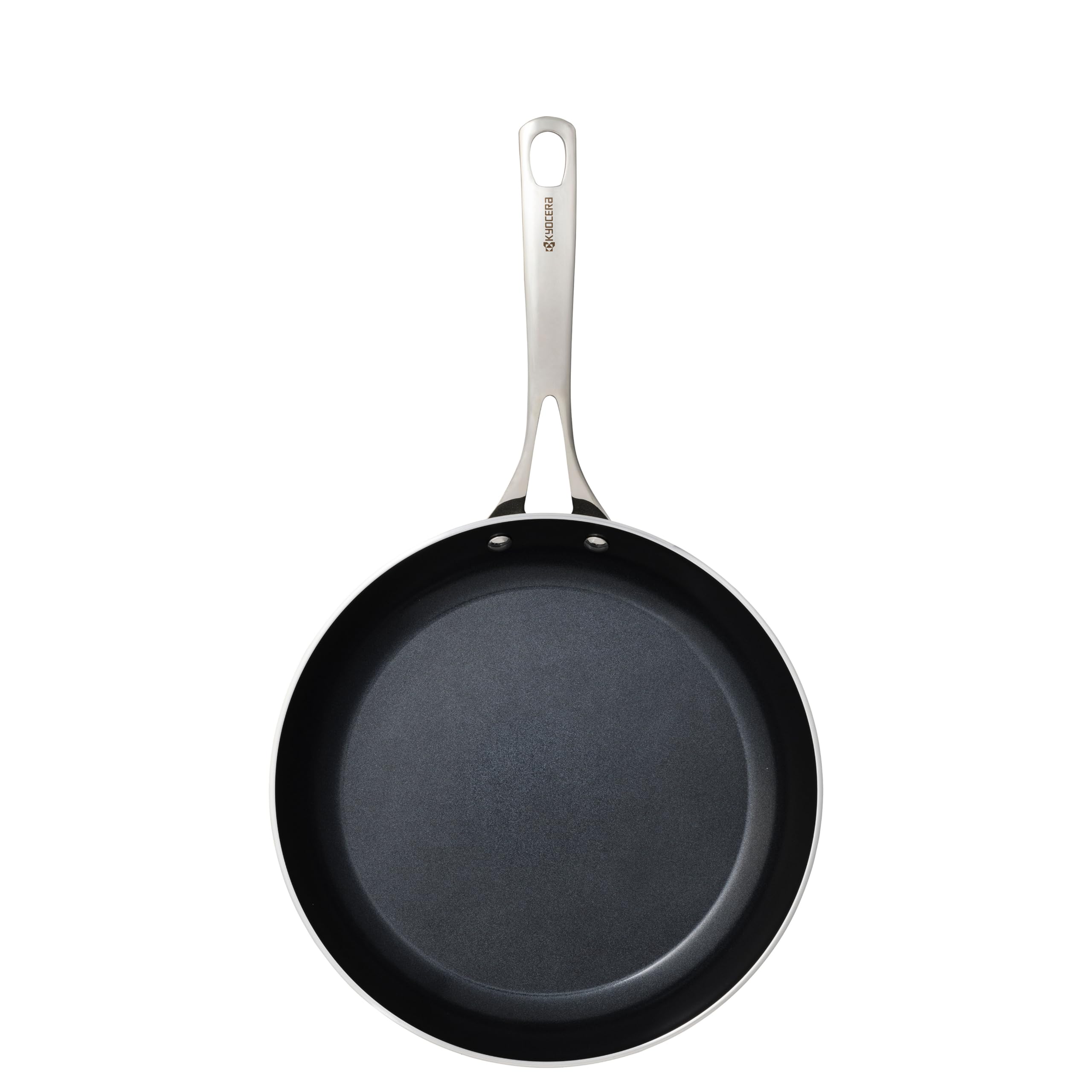Kyocera Padella in ceramica, con rivestimento antiaderente in ceramica, 26 cm, priva di PFAS/PTFE, manico in acciaio inox, adatta a tutti i piani cottura, CFP-L10