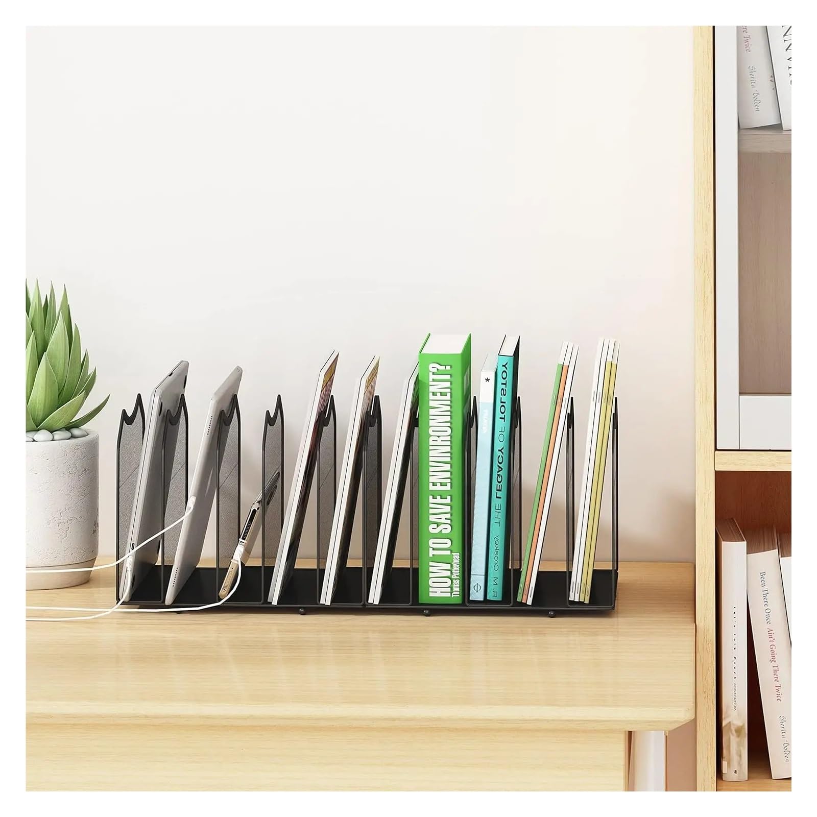 Stehsammler 5-teiliger Mesh-Desktop-Dateisortierer for Bücher und Dokumente im Büro
