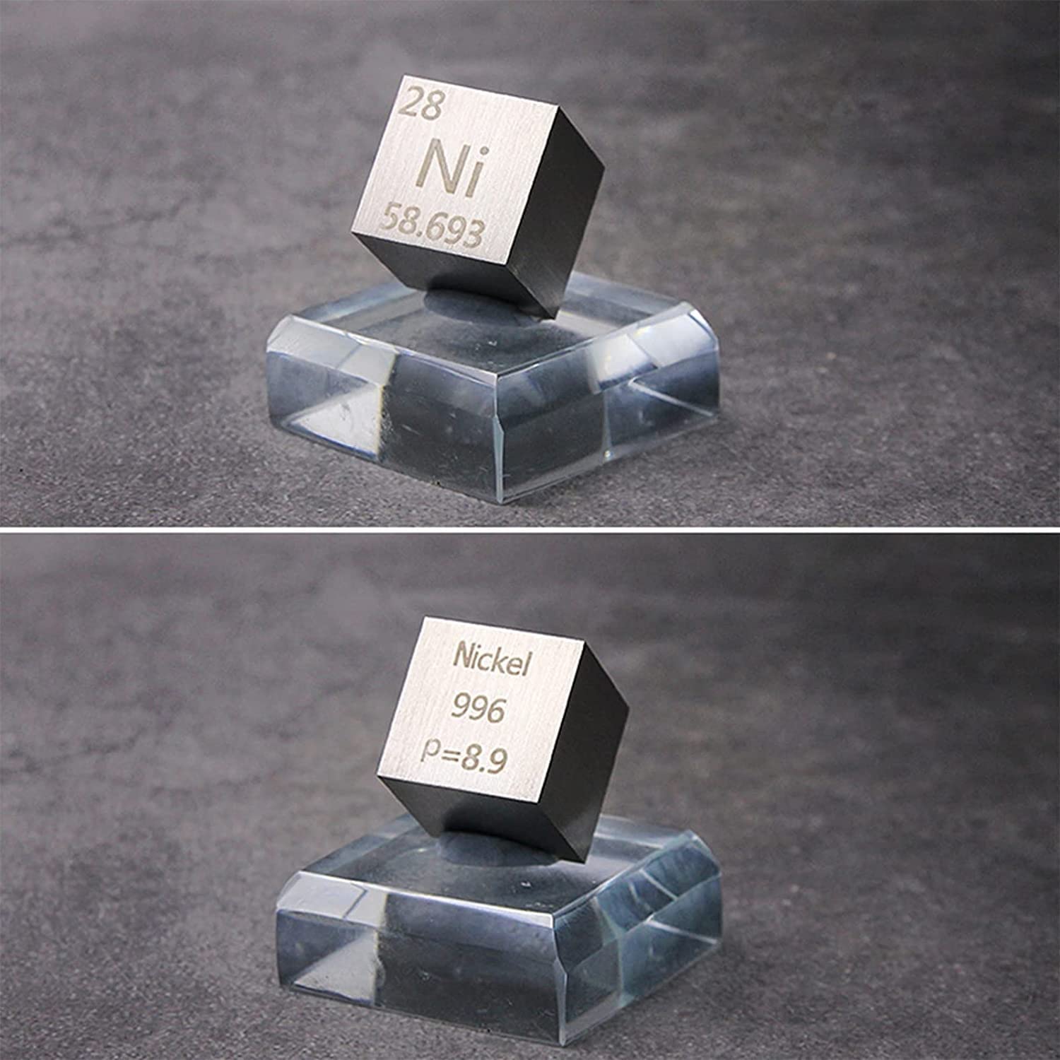 BBAUER Cube Métal Élémentaire, Densité Jusqu'À 99.95% Métal Pur Cubest,Ne Nickel Cuivre Zinc/Nickel/10Mm