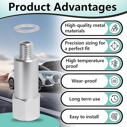 Miniatura 5 de 2 adaptadores de sensor de temperatura del agua refrigerante compatibles con motor LS, M12 1.5 a 38 NPT extendido, compatible con LS1 LS3 LS2 LQ4