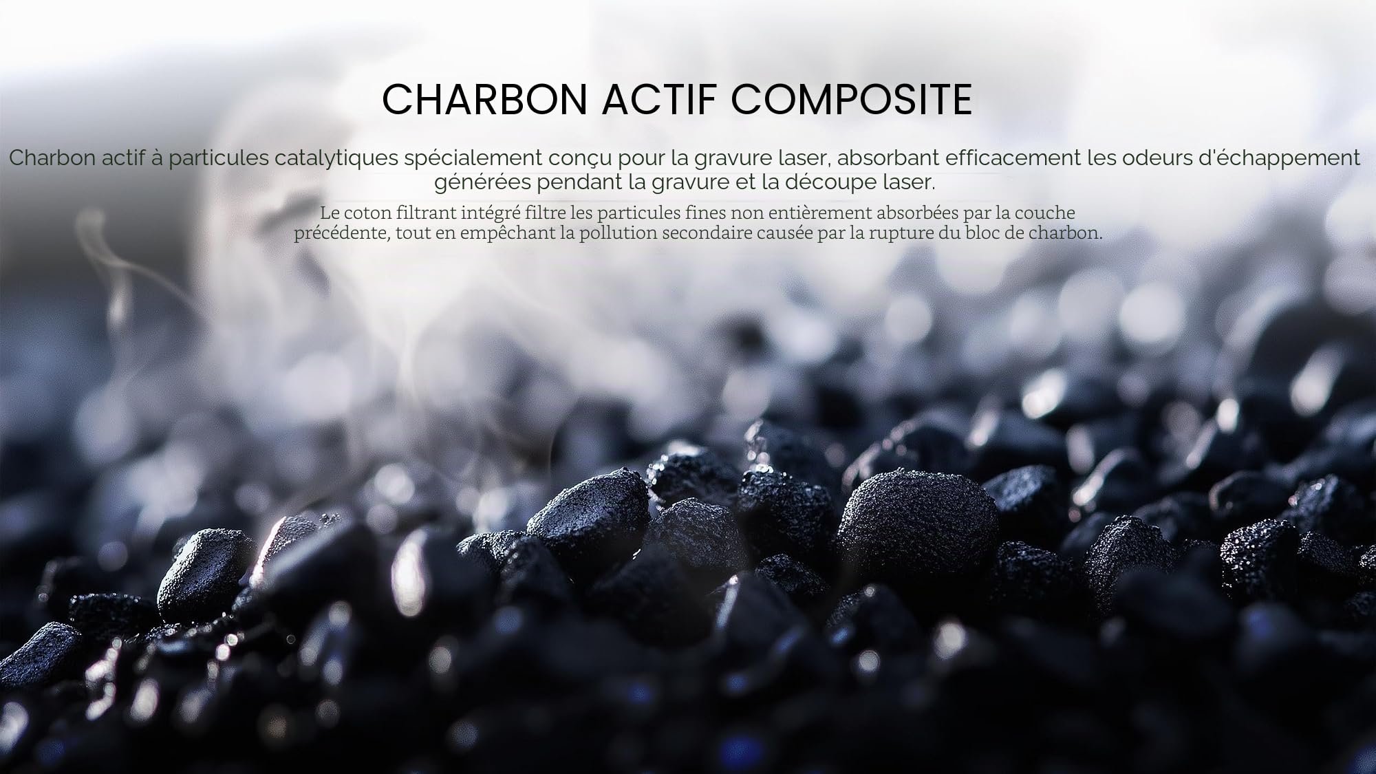 ATOMSTACK D3 Purificateur d'Air, Filtres Remplaçables, Extracteur de Fumée Pour Graveur Laser, Système de Filtration à 7 Couches, Kit de Filtres HEPA