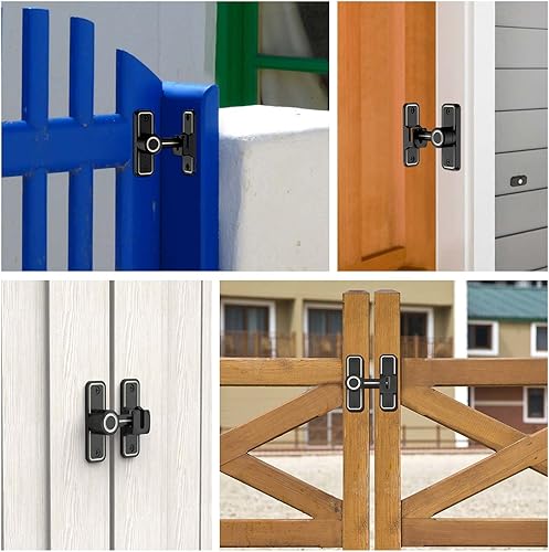 Miniatura 39 de Cerradura de puerta corrediza de granero, cerraduras de 90 grados para puertas de granero, pestillos de puerta abatible para granero, jardín, baño