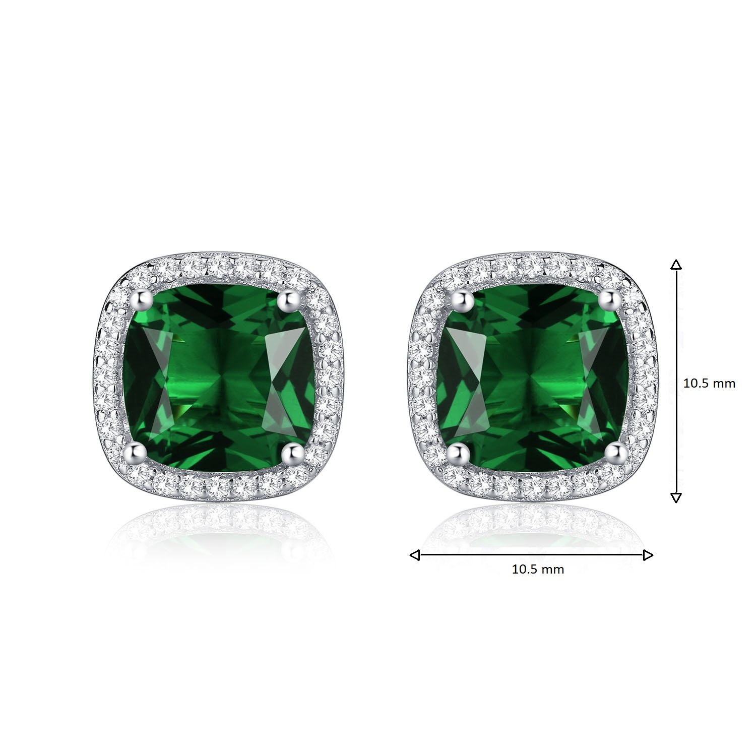 Diamond Treats Strahlenkranz-Ohrstecker aus 925 Sterling Silber mit Cubic Zirkonia in Weiß, Blau, Grün, und Rot, massive Silber bunte Ohrstecker für Damen