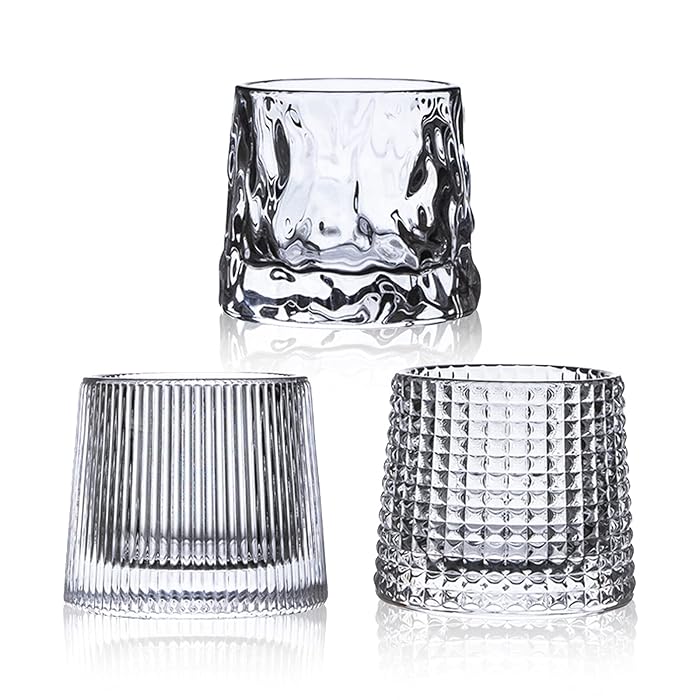 Buy RareCi Flat bottom Crystal Whiskey Glasses, Premium 5OZ Scotch
