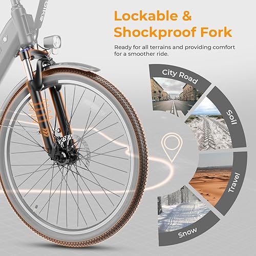 Miniatura 4 de Heybike Bicicleta eléctrica Cityscape 2.0 para adultos con pico de motor de 750 W, batería extraíble de 468 Wh y hasta 50 millas 24 MPH, bicicleta