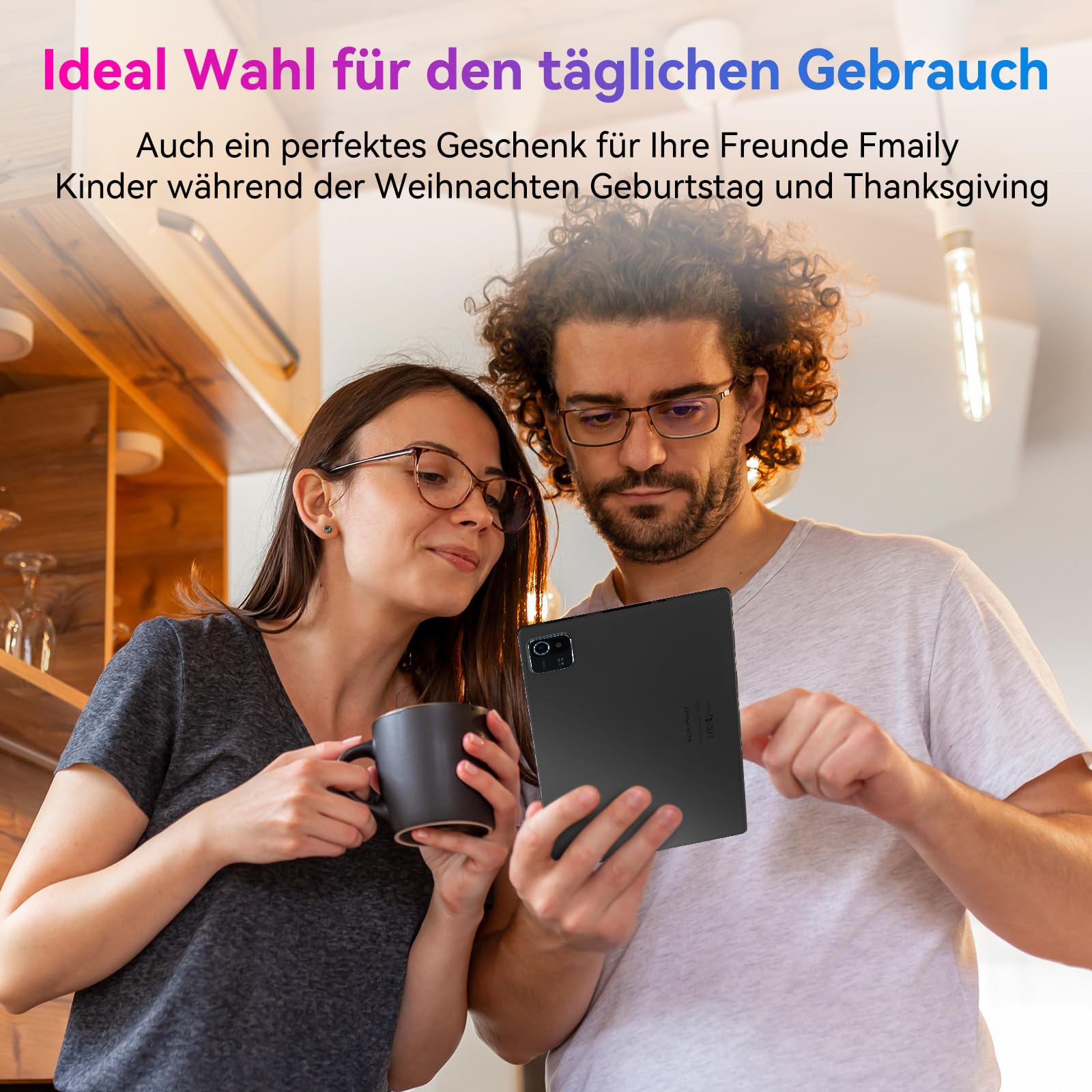 Tablet Android 10 pollici 6GB 64GB espandibile 128GB Bluetooth 5.2 Wi-Fi 6 doppia fotocamera batteria 5000 mAh touchscreen HD 1280x800 grigio