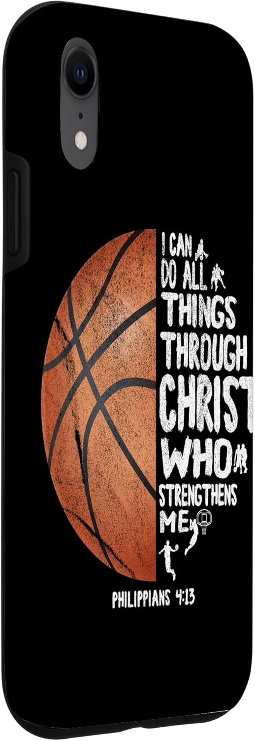 iPhone XR I can do all things through Christ Philippians Basketball Case - Image 3