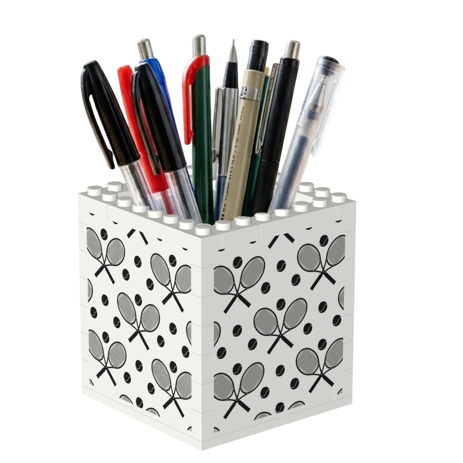 Poadnly Tennis Racket, Pen Pot Pencil Holder for Office Home School, Compact Desk Organiser for Office Stationery