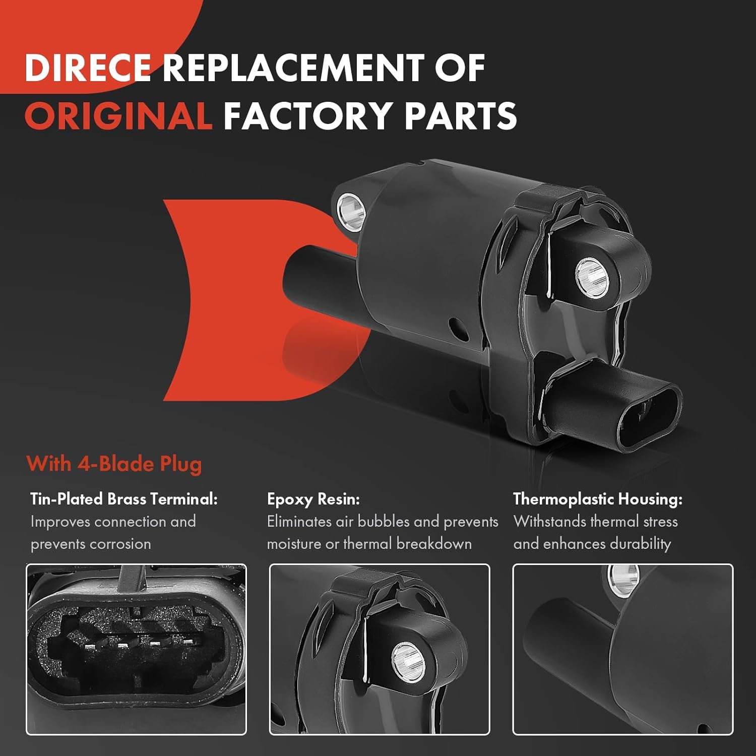 A-Premium 8 Ignition Coils with 8 Spark Plug Wires and 8 Iridium Spark Plugs Compatible with Chevy, GMC & Cadillac Models - Silverado 1500, Tahoe, Sierra 2500 HD, Yukon, Camaro, Escalade, CTS